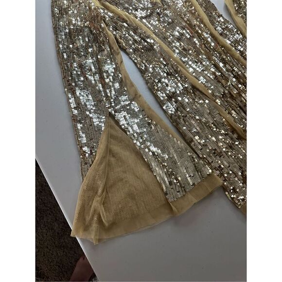 Lovers + Friends Women's Sequin Lux Mini Dress Gold Size Large - Picture 6 of 11